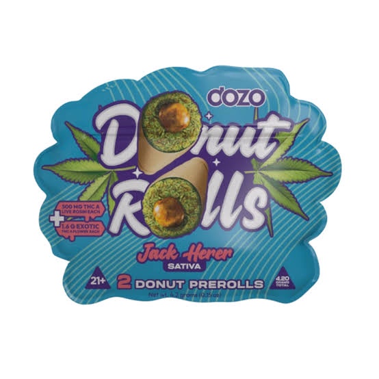 DONUT ROLLS ROSIN INFUSED PREROLLS THCA JACK HERER